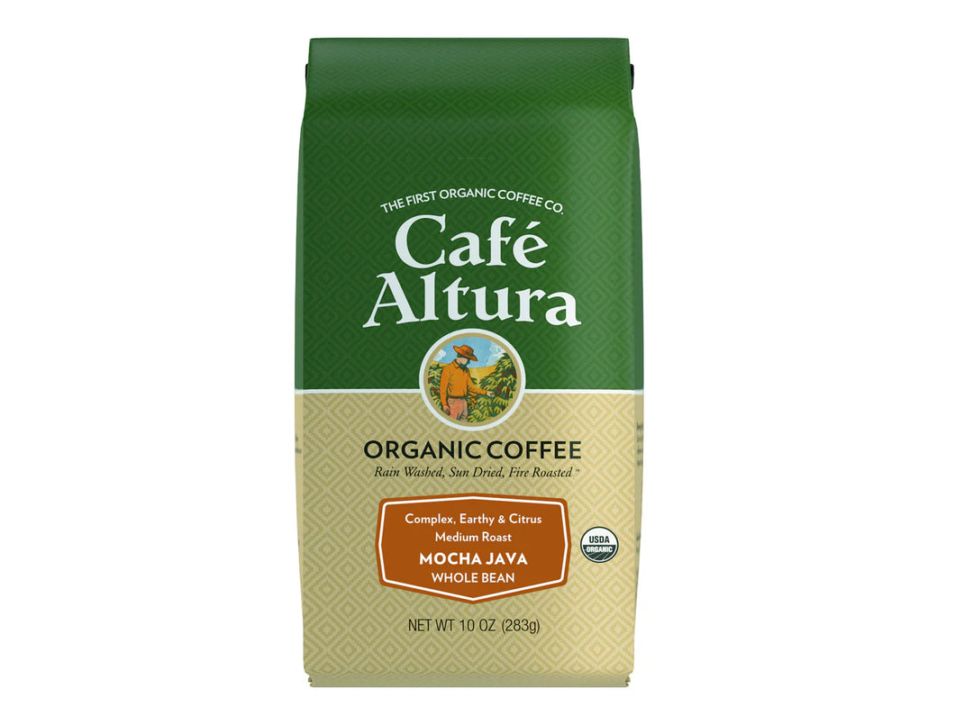 Cafe Altura Organic Medium Roast Coffee Beans - Mocha Java (283g)