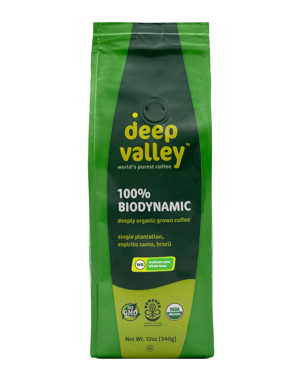 Deep Valley™ Biodynamic Organic Coffee Beans - Medium Roast (340g)